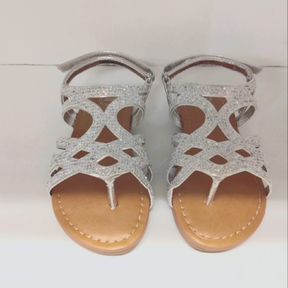Toddler girl's silver sandals